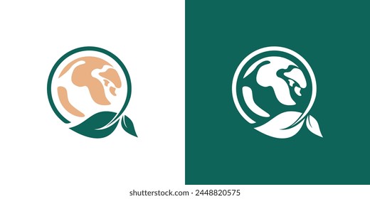 logotipo de la tierra, diseño del logotipo verde, Plantilla del logotipo