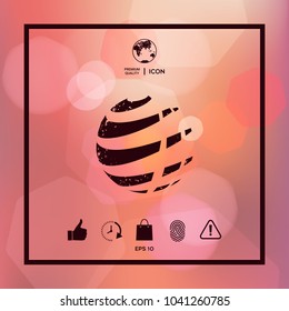 Earth logo with grunge effect