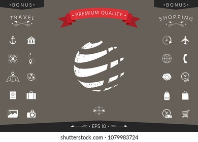 Earth logo with grunge effect