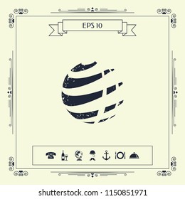 Earth logo with grunge effect