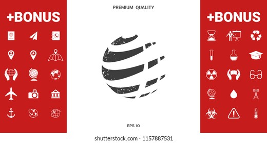 Earth logo with grunge effect