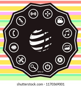 Earth logo with grunge effect