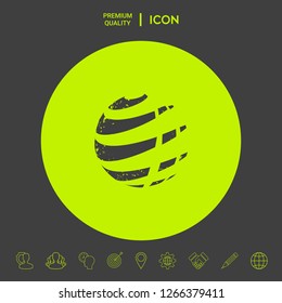Earth logo with grunge effect. Graphic elements for your design
