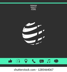 Earth logo with grunge effect. Graphic elements for your design