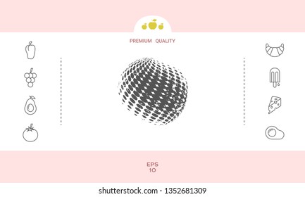 Earth logo - grunge effect. Graphic elements for your design
