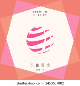 Earth logo with grunge effect. Graphic elements for your design