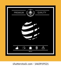 Earth logo with grunge effect. Graphic elements for your design