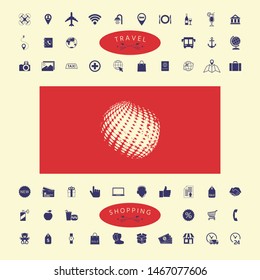 Earth logo - grunge effect. Graphic elements for your design