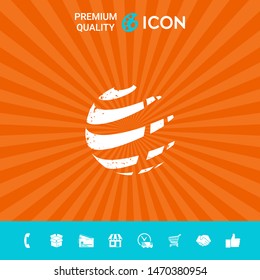 Earth logo with grunge effect. Graphic elements for your design