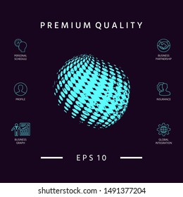 Earth logo - grunge effect. Graphic elements for your design