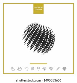 Earth logo - grunge effect. Graphic elements for your design