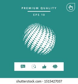 Earth logo - grunge effect. Graphic elements for your design