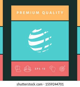 Earth logo with grunge effect. Graphic elements for your design