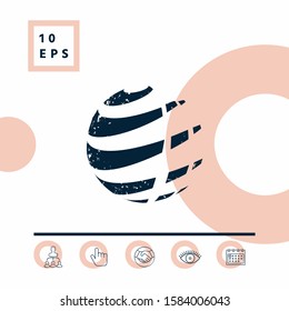 Earth logo with grunge effect. Graphic elements for your design