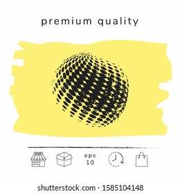 Earth logo - grunge effect. Graphic elements for your design