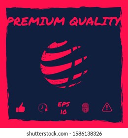 Earth logo with grunge effect. Graphic elements for your design