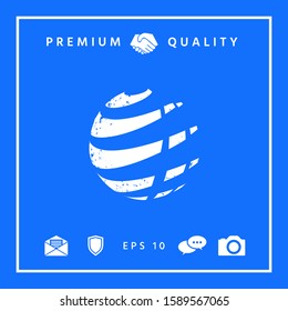 Earth logo with grunge effect. Graphic elements for your design