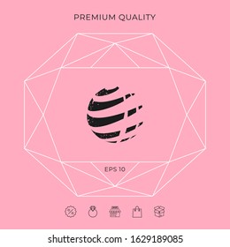 Earth logo with grunge effect. Graphic elements for your design