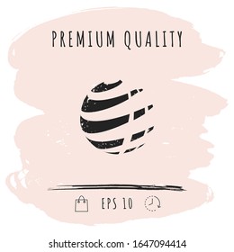 Earth logo with grunge effect. Graphic elements for your design