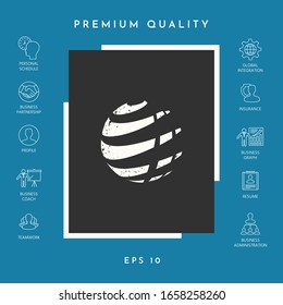 Logotipo de la Tierra con efecto grueso. Elementos gráficos para el diseño