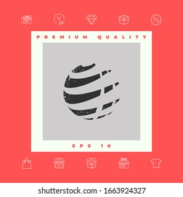 Earth logo with grunge effect. Graphic elements for your design