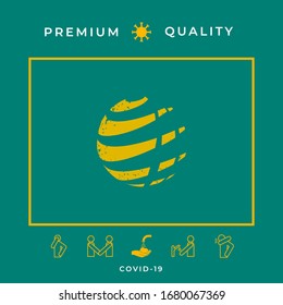 Earth logo with grunge effect. Graphic elements for your design