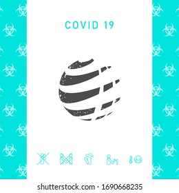 Logotipo de la Tierra con efecto grueso. Elementos gráficos para el diseño