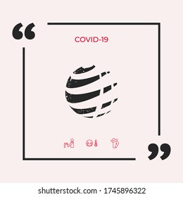 Earth logo with grunge effect. Graphic elements for your design