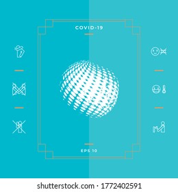 Logotipo de la Tierra - efecto grueso. Elementos gráficos para su diseño