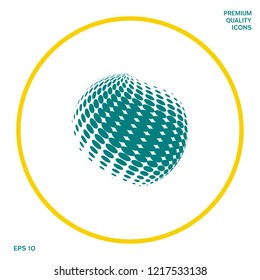 Earth logo - halftone effect. Graphic elements for your design
