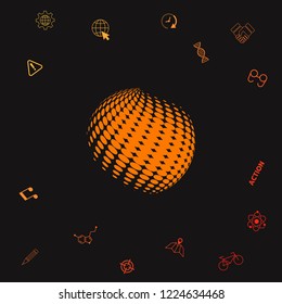Earth logo - halftone effect. Graphic elements for your design