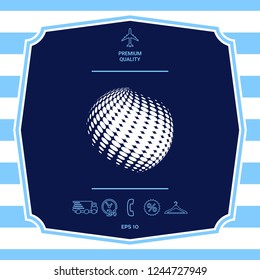 Earth logo - halftone effect. Graphic elements for your design