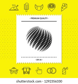 Earth logo - halftone effect. Graphic elements for your design