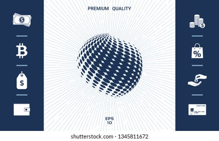Earth logo - halftone effect. Graphic elements for your design
