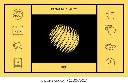 Earth logo - halftone effect. Graphic elements for your design