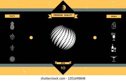 Earth logo - halftone effect. Graphic elements for your design