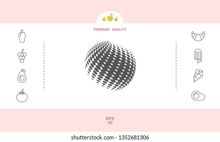 Earth logo - halftone effect. Graphic elements for your design