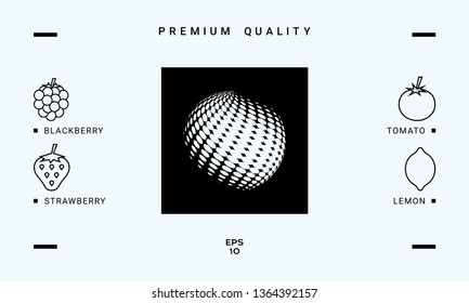 Earth logo - halftone effect. Graphic elements for your design