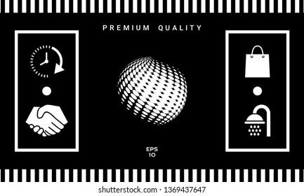 Earth logo - halftone effect. Graphic elements for your design