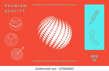 Earth logo - halftone effect. Graphic elements for your design