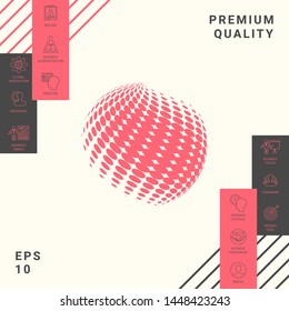 Earth logo - halftone effect. Graphic elements for your design