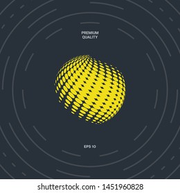 Earth logo - halftone effect. Graphic elements for your design