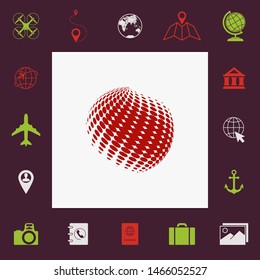 Earth logo - halftone effect. Graphic elements for your design