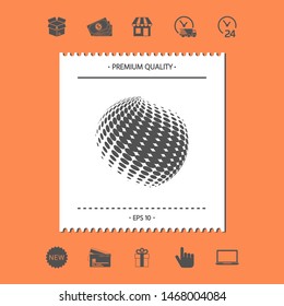 Earth logo - halftone effect. Graphic elements for your design