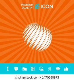 Earth logo - halftone effect. Graphic elements for your design