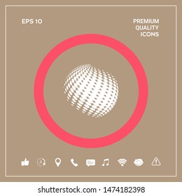 Earth logo - halftone effect. Graphic elements for your design