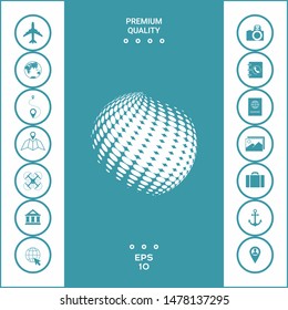 Earth logo - halftone effect. Graphic elements for your design