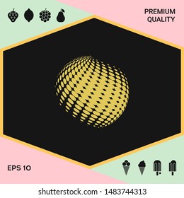 Earth logo - halftone effect. Graphic elements for your design
