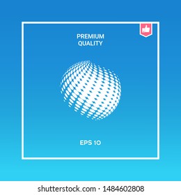 Earth logo - halftone effect. Graphic elements for your design