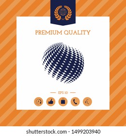 Earth logo - halftone effect. Graphic elements for your design